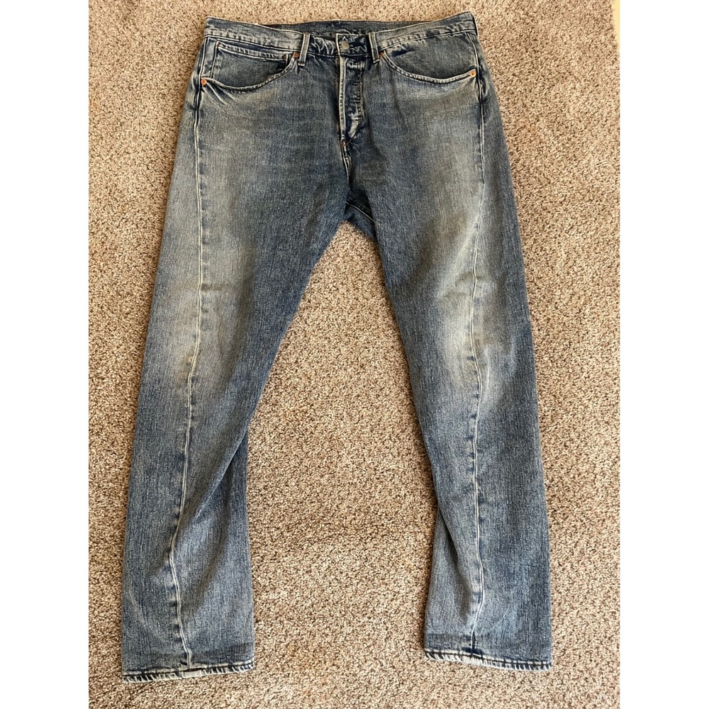 Levi's Mens Engineered Jeans 34x32 Blue LEJ 502 Premium Taper Twisted Seam Faded